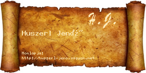 Huszerl Jenő névjegykártya
