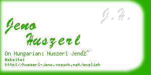 jeno huszerl business card